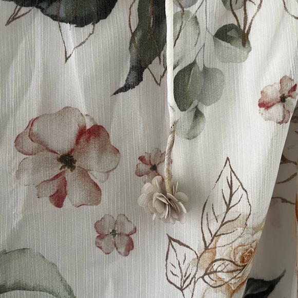 Rachel Zoe Sheer Floral Top Sz XS with Attached Camisole Ruffled Collar - Picture 3 of 6